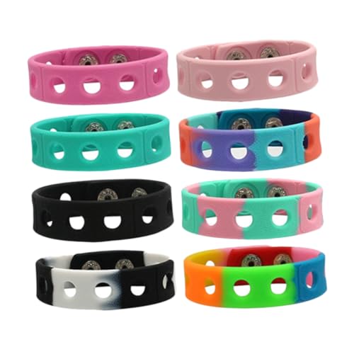 Hohopeti 8Stücke Silikonarmbänder Farben Tragbare Anpassbare Armbänder für Partys und Festivals Langlebig und Hautfreundlich als für Freunde und Familie von Hohopeti