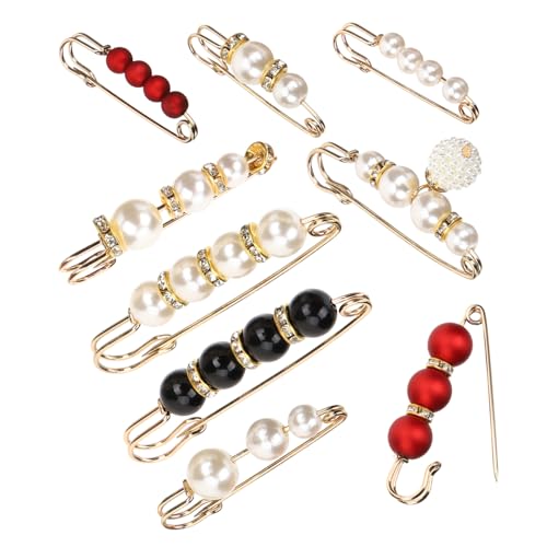 Hohopeti 9 Stück Teiliges Perlen Broschen Clips für Damen Langlebige Strickjacken und Schal Clips mit Klassischem Design Vielseitig für Kleidung und Accessoires Geeignet von Hohopeti