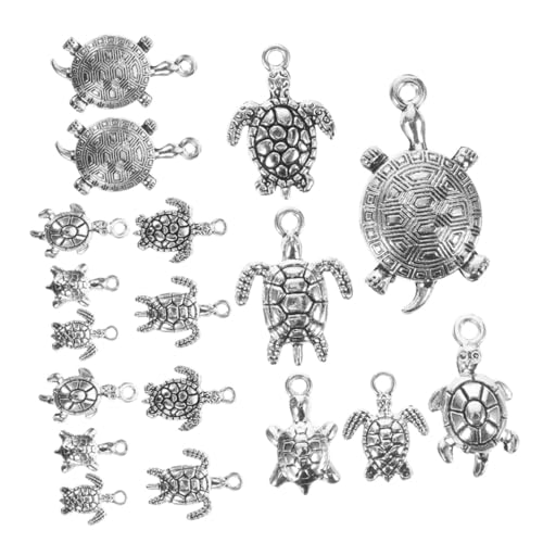 Hohopeti 90 Stück Alter Silberschildkrötenanhänger Schildkrötenschmuck Charm-Anhänger aus Legierung Schildkröten-Anhänger zum Selbermachen Schmuckanhänger Zubehör zur Schmuckherstellung von Hohopeti