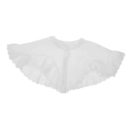 Hohopeti Abnehmbarer Weißer Fake Kragen mit Filigranem Hohldesign Vielseitiger Lolita Style Schalkragen Eleganter Falscher Kragen für Kleider Pullover und Blusen Modisches Damen Accessoire von Hohopeti