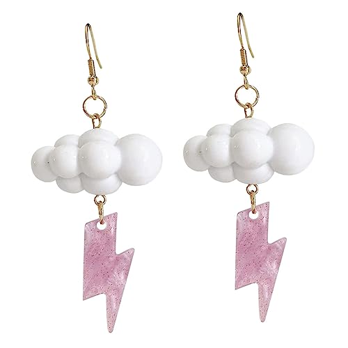 Hohopeti Acryl Wolken ohrringe Damen Hängend mit Blitzanhänger Allergiefrei Modischer Ohrschmuck für Alltag Party Geschenk Hohopeti Acryl Wolken ohrringe Damen Hängend mit Blitzanhänger Allergiefrei Modischer Ohrschmuck für Alltag Party Geschenk von Hohopeti