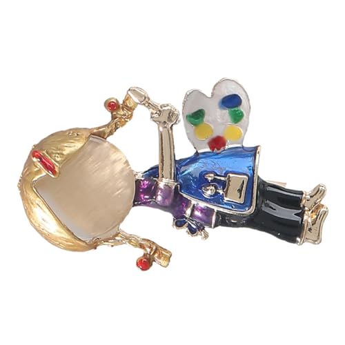 Hohopeti Alloy Little Girl Brooch Pin Niedliche Cartoon Mädchen Form Anstecknadel Kleidung Schmuck Dekoration für Damen Blusen Pullover Kleider von Hohopeti