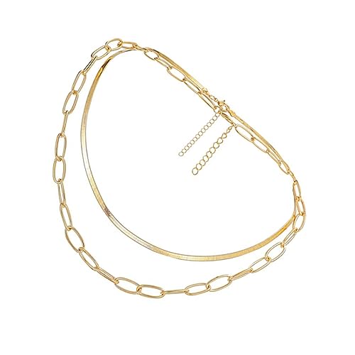 Hohopeti Alloy Schlangenkette Halskette Verstellbare Layered Sweater Chain Langlebiger Modeschmuck für Damen Vielseitig für Party Hochzeit und Alltag Geeignet von Hohopeti