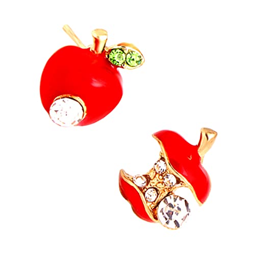 Hohopeti Apfelohrringe Damen Ohrstecker Zirkonia Eleganter Minimalistischer Schmuck für Büro Freizeit und Reisen Komfortabel und Sicher zu Tragen von Hohopeti