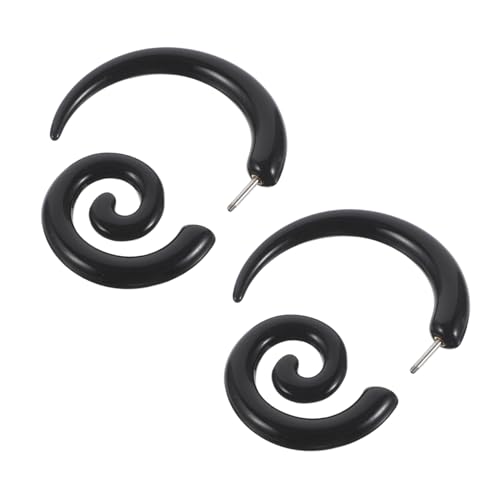 Hohopeti Asymmetrische Schnecken Spiralohrringe aus Leichtes Bequemes Design mit Flügelform Vielseitig als Ohrstecker und Expander für Partys Alltag Goth Style Geeignet von Hohopeti