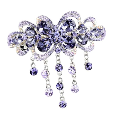 Hohopeti Automatischer Französischer Haarklammer mit Funkelnden Strasssteinen Modischer Haarclip für Mädchen Sanfter Halt für Dickes und Dünnes Haar Elegantes Haar accessoire Schonend und von Hohopeti