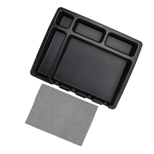 Hohopeti Barber Organizer Tray mit Anti rutsch Matte Langlebiger Haarschneidemaschinen Halter für Friseure Platzsparendes Aufbewahrungsfach für Clippers und Styling Werkzeuge Schwarz von Hohopeti