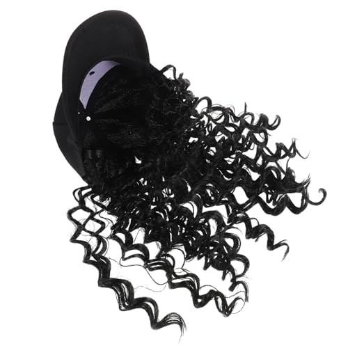 Hohopeti Baseball Cap Wig mit Afro Locken Atmungsaktive Mütze mit Natürlicher Lockenperücke für Frauen Vielseitiger Hut mit Integriertem Haar für Alltag Outdoor und Kulturellen Stil von Hohopeti