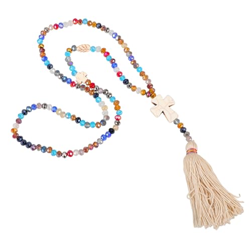 Hohopeti Boho Bunte Halskette Damen mit Quasten Anhänger Farbenfrohe Lange Sweater Kette Eleganter Schmuck für Frauen Modischer Bohemian Stil Vielseitig für Alltag und Party von Hohopeti