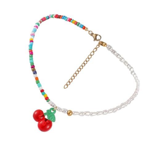 Hohopeti Boho Perlenkette Bunte Clavicle Halskette Damen Modischer Bohemian Schmuck Farbige Perlenkette Für Strandurlaub Geburtstag von Hohopeti