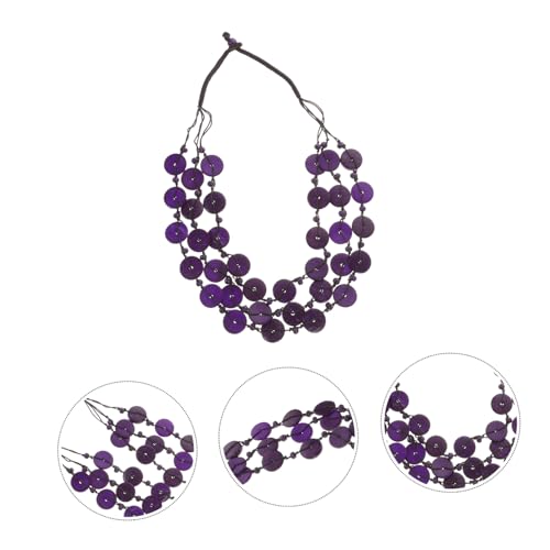 Hohopeti Boho holzperlen Halskette Mehrlagig Kurze Frauen Schmuck Bohemian Stil Afrikanische Dekorative Modeschmuck Geschenk Geeignet für Alltag Strandparty von Hohopeti