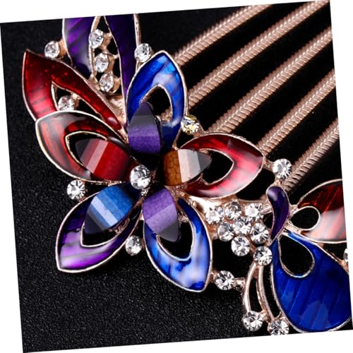 Hohopeti Braut Haarkamm mit Funkelnden Strasssteinen Farbenfroher Blumen Haarschmuck Elegantes Kopfschmuck accessoire für Frauen Hochzeit Party und Festliche Anlässe von Hohopeti