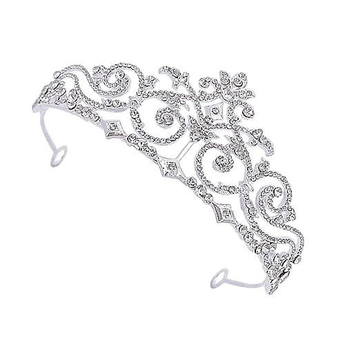 Hohopeti Braut Tiara Strass Krone mit Filigranen Glitzersteinen Eleganter Haarschmuck für Damen Einfaches Anlegen für Hochzeit Party Foto und Festliche Anlässe von Hohopeti