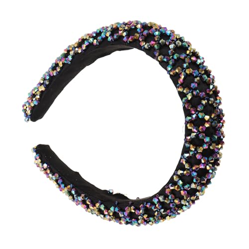 Hohopeti Breites Vintage Stirnband mit Handgefertigten Bunten Perlen und Strass Bequemes Leichtes Haarschmuck-accessoire für Damen Vielseitig Tragbar zu Alltag und Festlichen Anlässen von Hohopeti