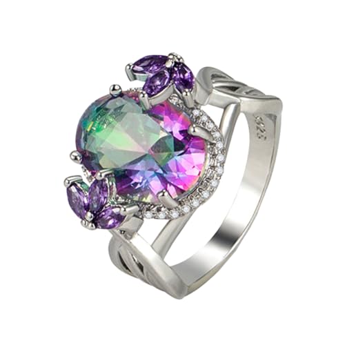 Hohopeti Bunte Zirkon Fingerring Damen Party Schmuck Glänzender Strassring Langlebiges Design Für Frauen Geschenkidee Hohopeti Bunte Zirkon Fingerring Damen Party Schmuck Glänzender Strassring Langlebiges Design Für Frauen Geschenkidee von Hohopeti