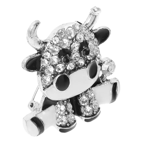 Hohopeti Cartoon Kuh Brosche aus Legierung mit Funkelnden Strasssteinen Niedliche Tier anstecknadel für Damen Modisches Accessoire für Kleidung Pullover Schals Geschenkidee von Hohopeti