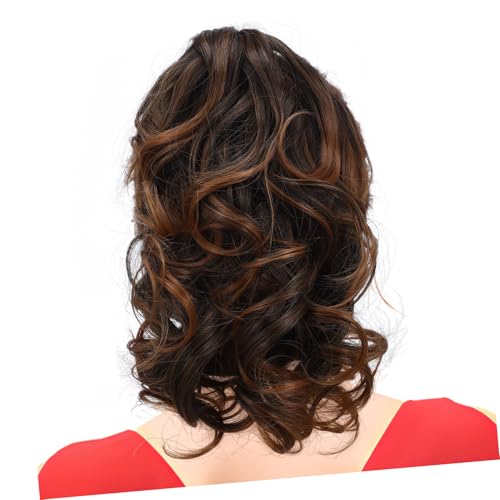 Hohopeti Curly Clip-in Ponytail Extension Leichtes Kunsthaar Natürliches Aussehen Komfortabel für Frauen Alltag Party Hochzeit von Hohopeti