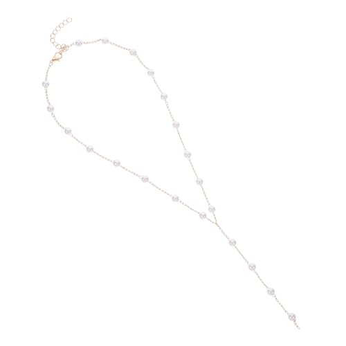 Hohopeti Damen Halskette mit Künstlichen Perlen Schmuckkette für Alltag und Party Goldfarbene Halskette als Stilvolles Accessoire und Geschenkidee für Frauen von Hohopeti