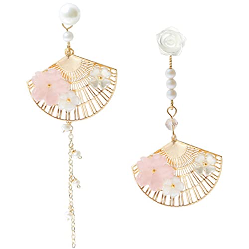 Hohopeti Damen Ohrhänger Blumenform Perlen Tropfen Ohrringe Modisch Kreativ Leichter Schmuck für Alltag und Besondere Anlässe von Hohopeti