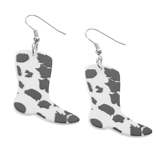 Hohopeti Damen Ohrhänger Kuhmuster Stiefel design Hakenohrringe Modisch Leicht Hautfreundlich für Teenager und Frauen Alltag Party Geschenk von Hohopeti