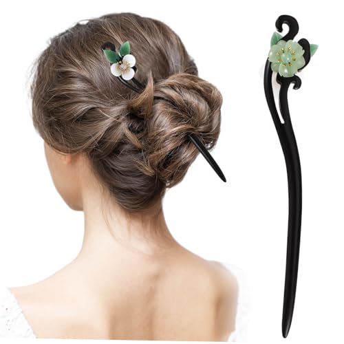 Hohopeti Ebony Haarnadel Retro Stil Handgefertigt Haarschmuck Damen Vintage Haarnadel für Dutt Hochzeiten Alltag Eleganter Haarschmuck Modisches Accessoire von Hohopeti