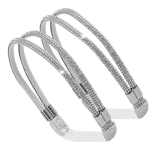 Hohopeti Elastische High Heels Schuhriemen mit Strass Verstellbare Abnehmbare Fersenbänder für Sicheren Halt Komfortable Lederriemen Rutschfeste Fixierung für Damen High Heels Schuhe von Hohopeti