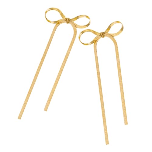 Hohopeti Elegante Bow Dangle Ohrringe Damen Metall Schleifen Design Leicht und Modisch Geeignet für Formelle Anlässe und Alltag Stilvolle Statement Ohrhänger in Gold von Hohopeti
