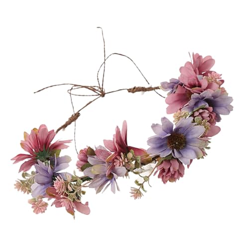 Hohopeti Eleganter Braut haarschmuck Blumenkranz mit Stoffblumen Stilvolles Hochzeits kopfschmuck für Damen Vielseitiger Vintage Blumenschmuck für Festliche Anlässe und Fotoshootings von Hohopeti