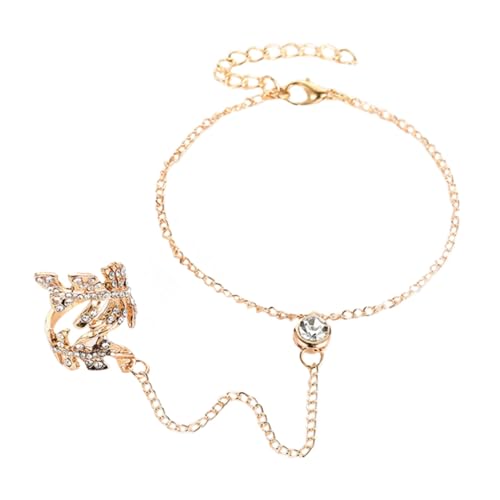 Hohopeti Elegantes Damen Fingerschmuck Armband mit Ring Goldfarbene Hohle Blattkette aus Robustem Hautfreundlichem Legierungsmetall Modischer Hand Fingerschmuck für Besondere Anlässe Hohopeti Elegantes Damen Fingerschmuck Armband mit Ring Goldfarbene Hohle Blattkette aus Robustem Hautfreundlichem Legierungsmetall Modischer Hand Fingerschmuck für Besondere Anlässe von Hohopeti