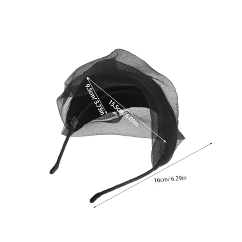 Hohopeti Elegantes Mesh haarreif Halbhut Stirnband Damen Haaraccessoire für Hochzeit und Party Kaschiert Graue Haare und Hohe Haarlinie Vielseitig Passend für Haarlängen Schwarzes von Hohopeti