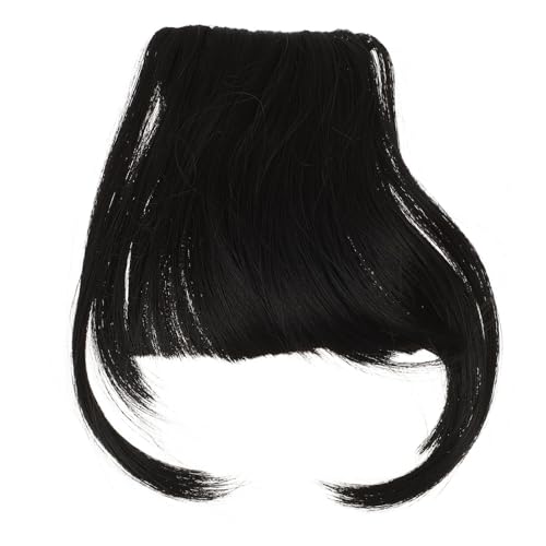 Hohopeti False Air Hair Bangs Perücke mit Seitenscheitel Natürlich Wirkende Fake Bangs Einfach Anzubringende Haarverlängerung für Damen Europäisch amerikanischer Stil Eleganter Look von Hohopeti