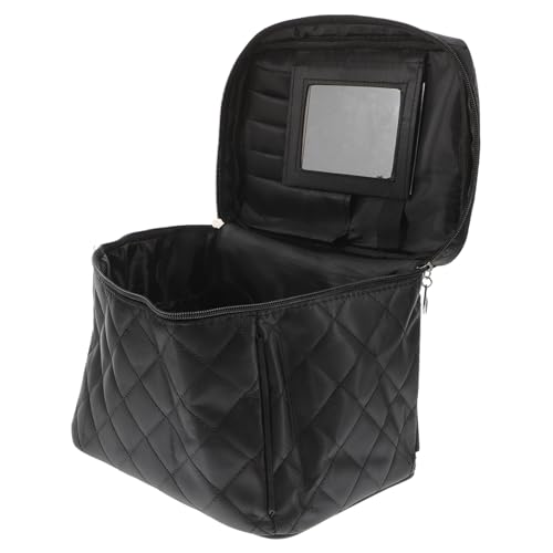 Hohopeti Faltbare Kosmetiktasche mit Spiegel Großer Stauraum Wasserabweisend Reise Kulturbeutel Damen Make Up Tasche Organizer mit Reißverschluss Praktisch für Camping Fitness Alltag von Hohopeti