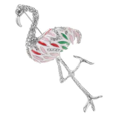 Hohopeti Flamingo Brosche Legierung Modischer Anstecker für Damen Eleganter Tier Broschenpin für Kleidung Schal Mantel Party Accessoire Langlebig und Glänzend Vielseitig für Mode von Hohopeti