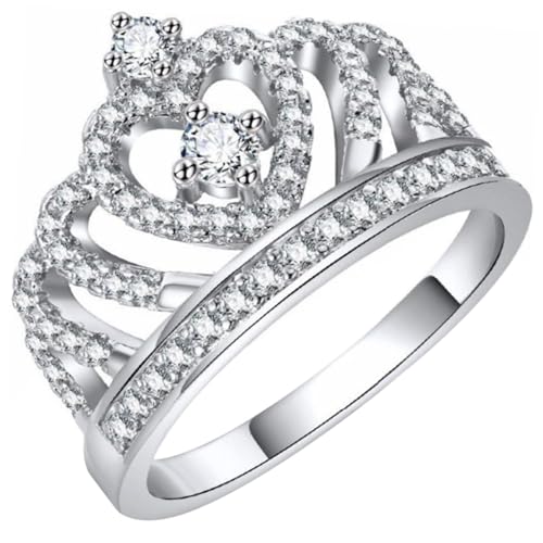 Hohopeti Frauen Finger Ring Kronenring aus Legierung Langlebig Modisch Schmuck Geschenk für Damen Alltag Valentinstag Muttertag von Hohopeti