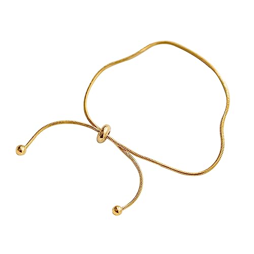 Hohopeti Fußkettchen Damen Verstellbar Modisch Langlebig Snake Bone Design Goldfarben Elegantes Schmuckstück für Stilbewusste Frauen von Hohopeti