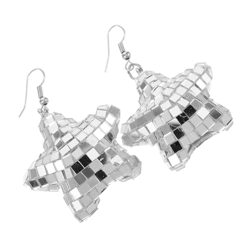 Hohopeti Geometrische Disco Ohrringe Damen Süße Stern Ohrhänger Spiegelfinish Modischer Dangle Schmuck Für Party Tanzaccessoires von Hohopeti