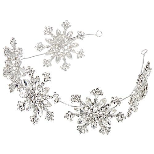 Hohopeti Glitzerndes Strass Schneeflocken Stirnband Funkelnder Haarschmuck für Frauen und Geburtstagsfeiern Dekoratives Haarband für Festliche Anlässe und Besondere von Hohopeti