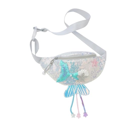 Hohopeti Glitzertasche mit Pailletten Schimmernde Crossbody Bauchtasche für Mädchen Leichte Umhängetasche für Alltag und Freizeit Modische Brusttasche mit Funkelndem Meerjungfrau Design von Hohopeti