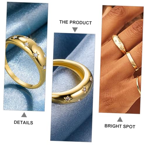 Hohopeti Gold Elektroplattierter Damenring mit Geometrischem Stern Zirkonia Modischer Dekorativer Fingerring Eleganter Schmuck für Alltag Party Geschenk Hohopeti Gold Elektroplattierter Damenring mit Geometrischem Stern Zirkonia Modischer Dekorativer Fingerring Eleganter Schmuck für Alltag Party Geschenk von Hohopeti