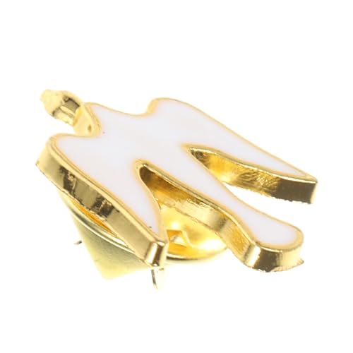 Hohopeti Goldene Emaille Brosche Friedenstaube Anstecknadel Robuste Verarbeitung Vielseitig Tragbar Christliche Schmuckpin für Kleidung Tasche Accessoires von Hohopeti