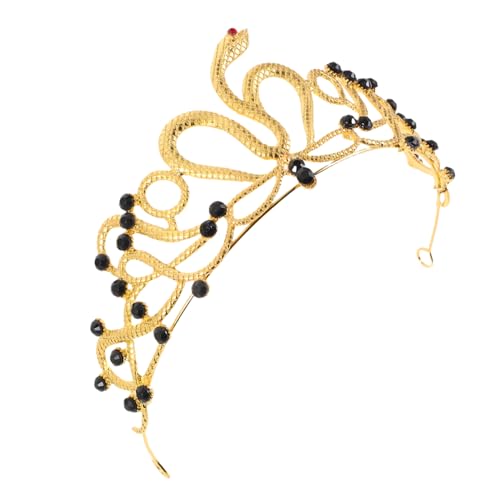 Hohopeti Goldene Schlangenkronen Haarreif aus Legierung mit Funkelnden Strasssteinen Leichtes Komfortables Braut und Geburtstags Accessoire für Damen Geeignet für Hochzeit Halloween und von Hohopeti