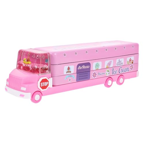 Hohopeti Große Kapazität Cartoon Stiftebox Metall Federmäppchen für Schule Aufbewahrungsbox Schreibwaren Organizer Kleine Stiftbox für Schüler Rosa von Hohopeti