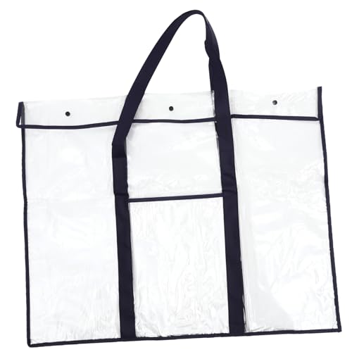 Hohopeti Große Transparente PVC Aufbewahrungstasche mit Verstärktem Tragegurt Reißfest und Verschließbar Multifunktionaler Organizer für Künstlerbedarf Dokumente und Zeichnungen Robust und von Hohopeti