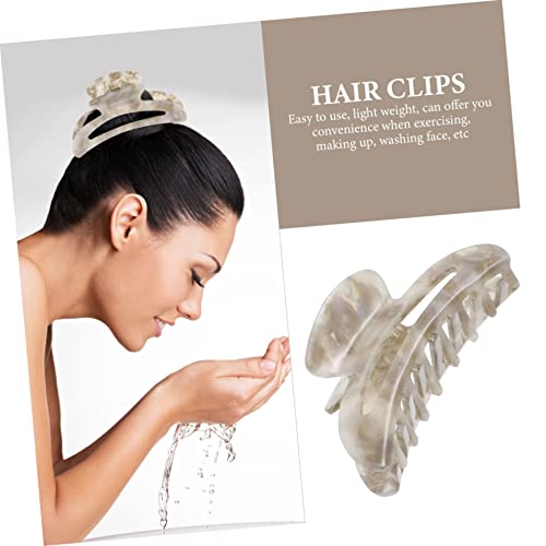 Hohopeti Großer Jumbo Haarspangen Damen Acryl Haarklammer mit Marmor Mondmuster Rutschfest Robust Vielseitig für Dickes Haar Alltag Sport Make up und Besondere Anlässe Graue Haarklammer von Hohopeti