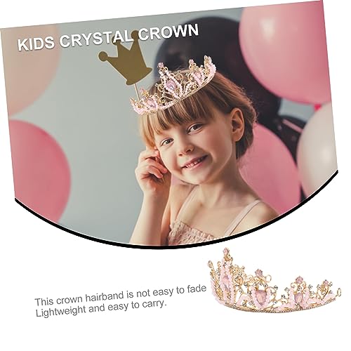 Hohopeti Haarreif Rosa Prinzessin Krone mit Strasssteinen Leichtes Diadem für Mädchen Geburtstagskrone und Party Zubehör Eleganter Haarschmuck für Festliche Anlässe von Hohopeti