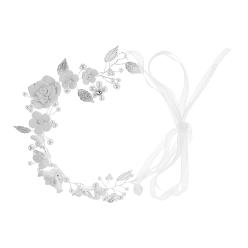 Hohopeti Handgefertigtes Braut-haaraccessoire Weiß Clay Blumen Stilvolle Legierungsblätter Hochzeit Haarnadel Für Frauen Mädchen Vielseitig Festlich von Hohopeti