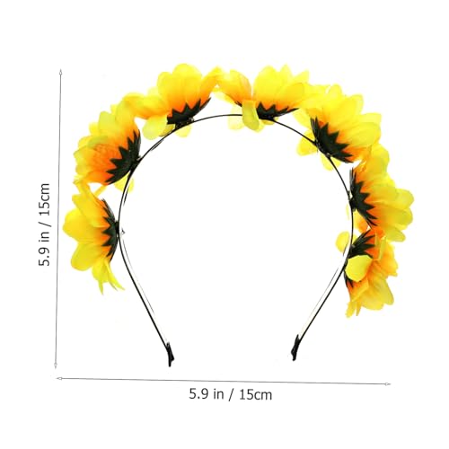 Hohopeti Hawaiian Blumenkranz Haarband Sonnenblume Gänseblümchen Stirnband Floral Haarreif für Festival Brautschmuck Party Fotorequisiten Cosplay Performance von Hohopeti
