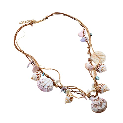 Hohopeti Hawaiian Handgefertigte Kurze Halskette Schlüsselbein Kette mit Natürlichem Shell Anhänger Stilvolles Sommer Accessoire für Damen und Strandpartys von Hohopeti