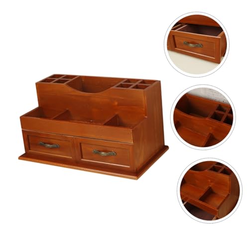 Hohopeti Holz aufbewahrungsbox mit Retro Kosmetik Organizer Kompakt und Handpoliert Robustes Material Platzsparend für Zuhause und Schminktisch von Hohopeti