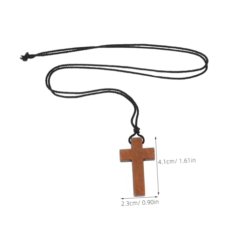Hohopeti Holzkreuz Anhänger Halskette Handgefertigt mit Natürlichem Holz Leichtes Warmes Design Geschnitzt Rustikale Schmuckkette für Gläubige Männer und Frauen für Religiöse Anlässe von Hohopeti